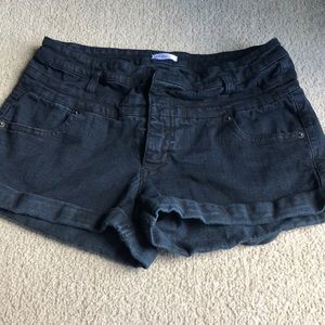 High waisted black shorts
